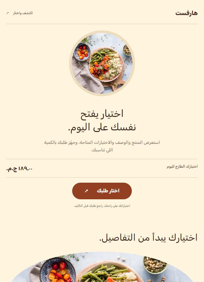 معاينة فعلية لتصميم قالب هارفست